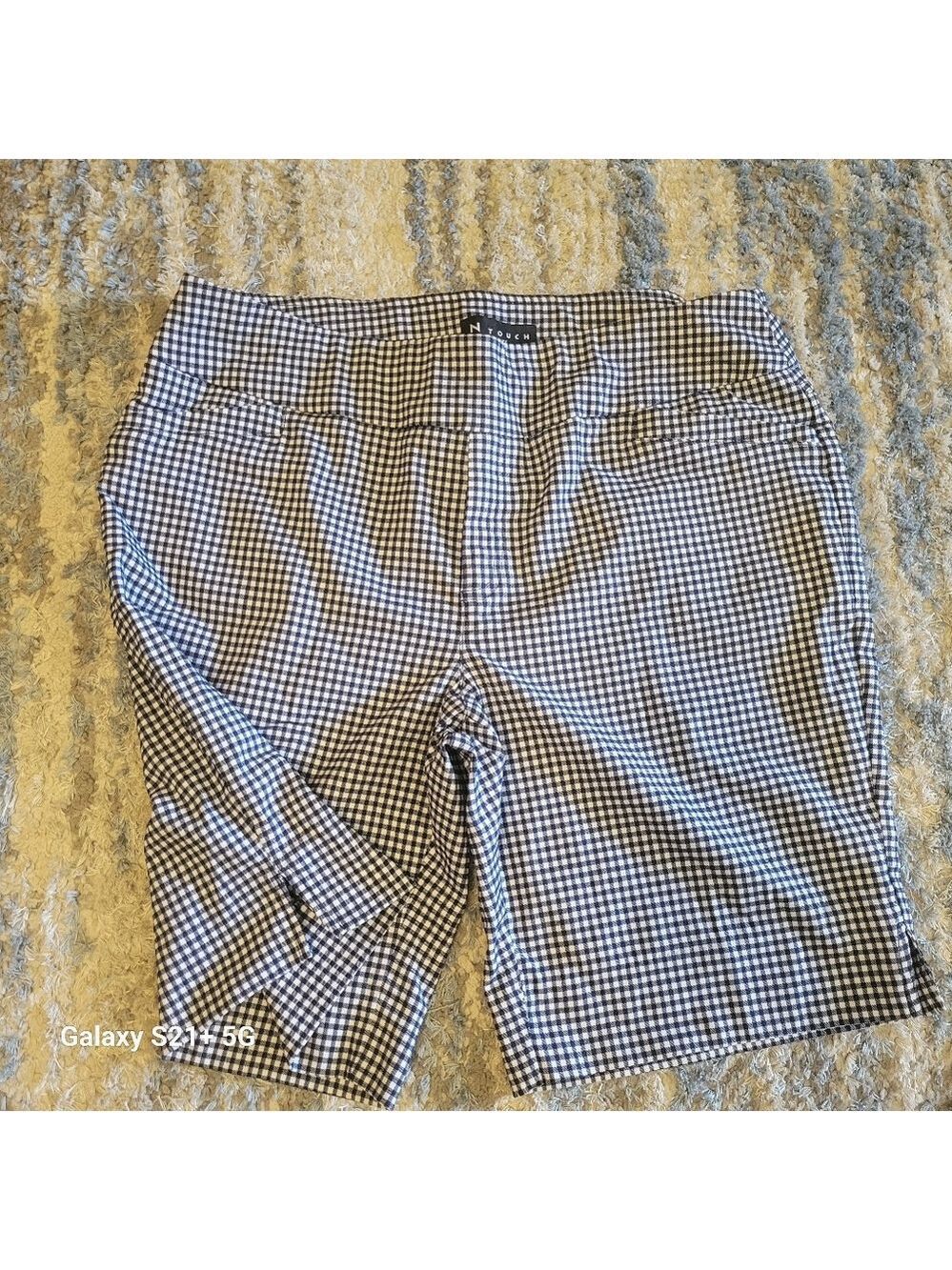 N Touch Size 12P, Black and White Checkered Shorts Pull On